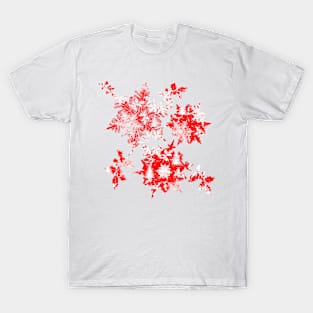 Snowflakes christmas trees and holly red T-Shirt